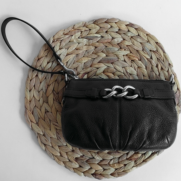 Coach Black Pebbled Leather Mini Purse/Wristlet - Picture 4 of 8